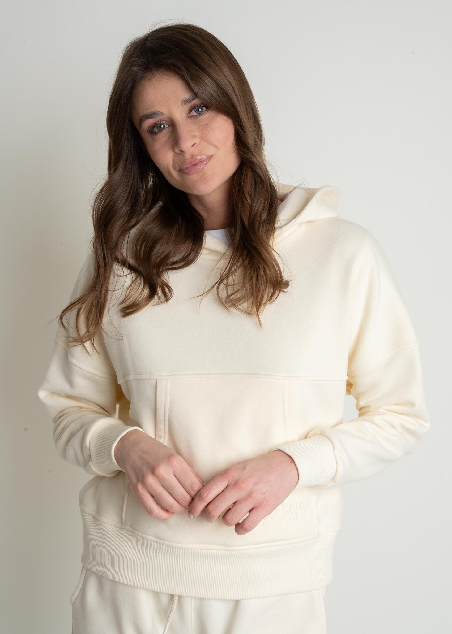 ECRU HOODED SWEATSHIRT - MURIA