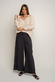 DAMSKIE SPODNIE Z MODALU GRAFITOWE - KYMA