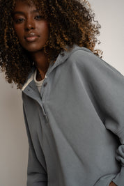 WASHED EFFECT HOODIE ANTHRACITE - LIMFJORD