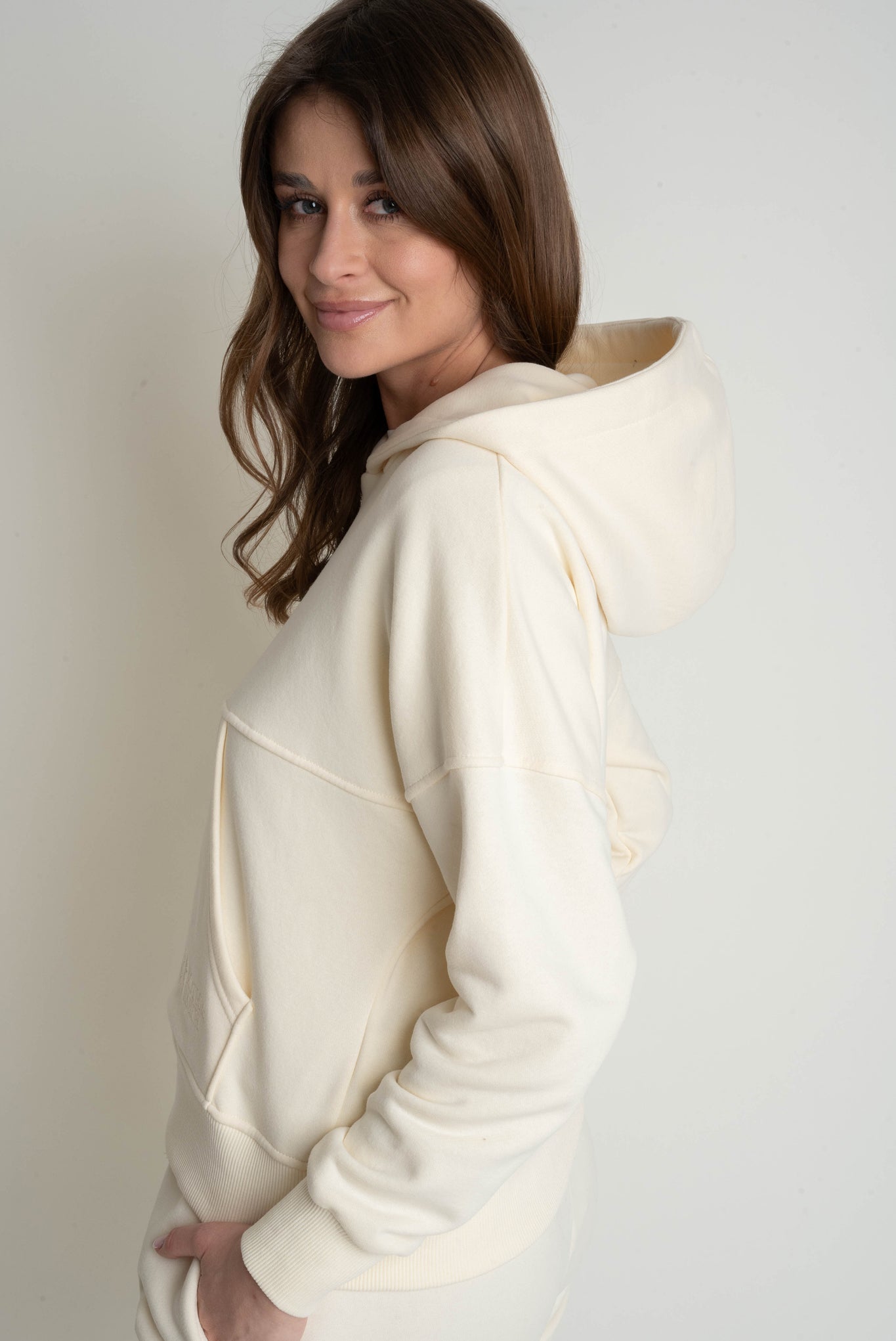 ECRU HOODED SWEATSHIRT - MURIA