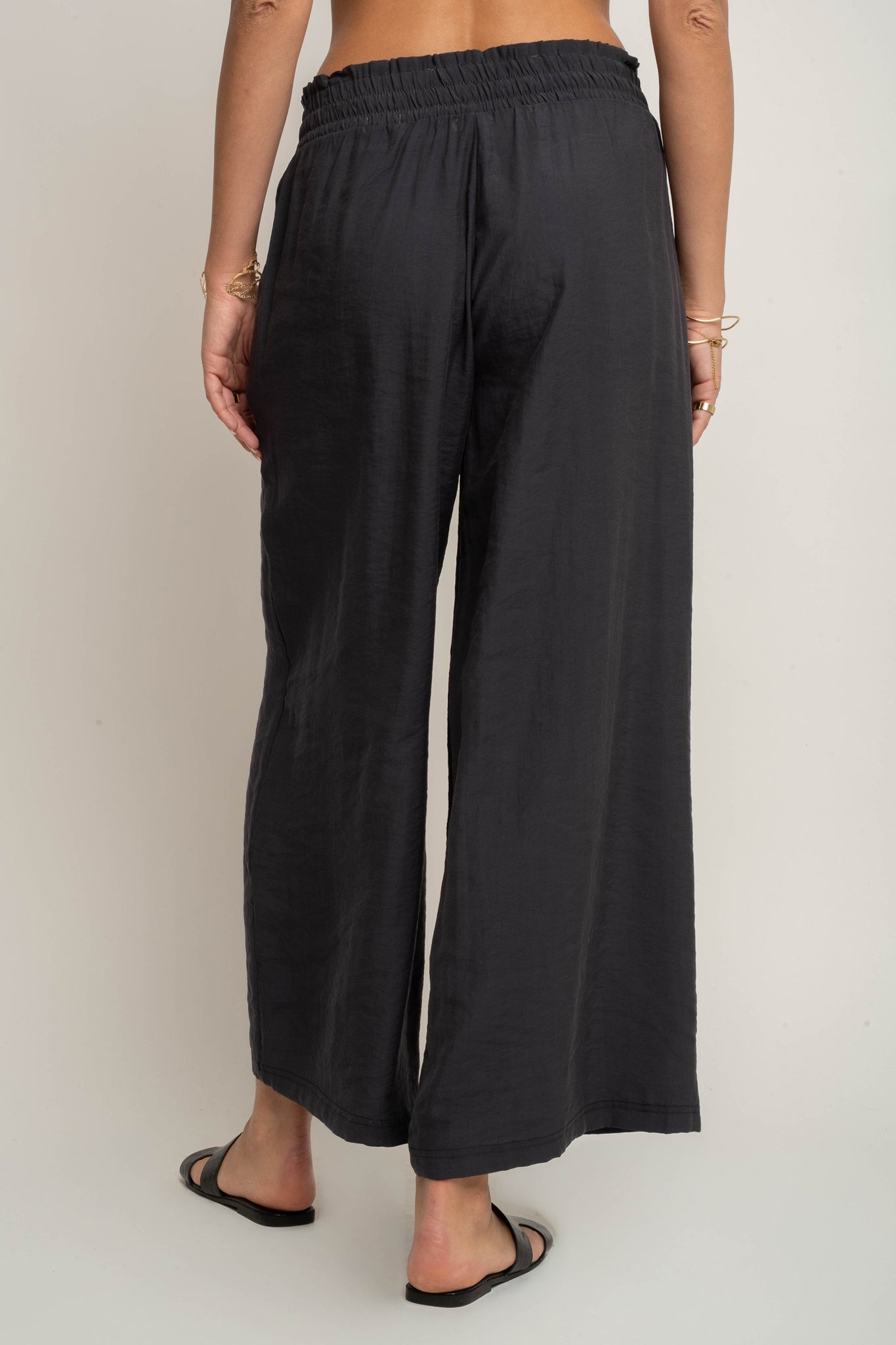 DAMSKIE SPODNIE Z MODALU GRAFITOWE - KYMA