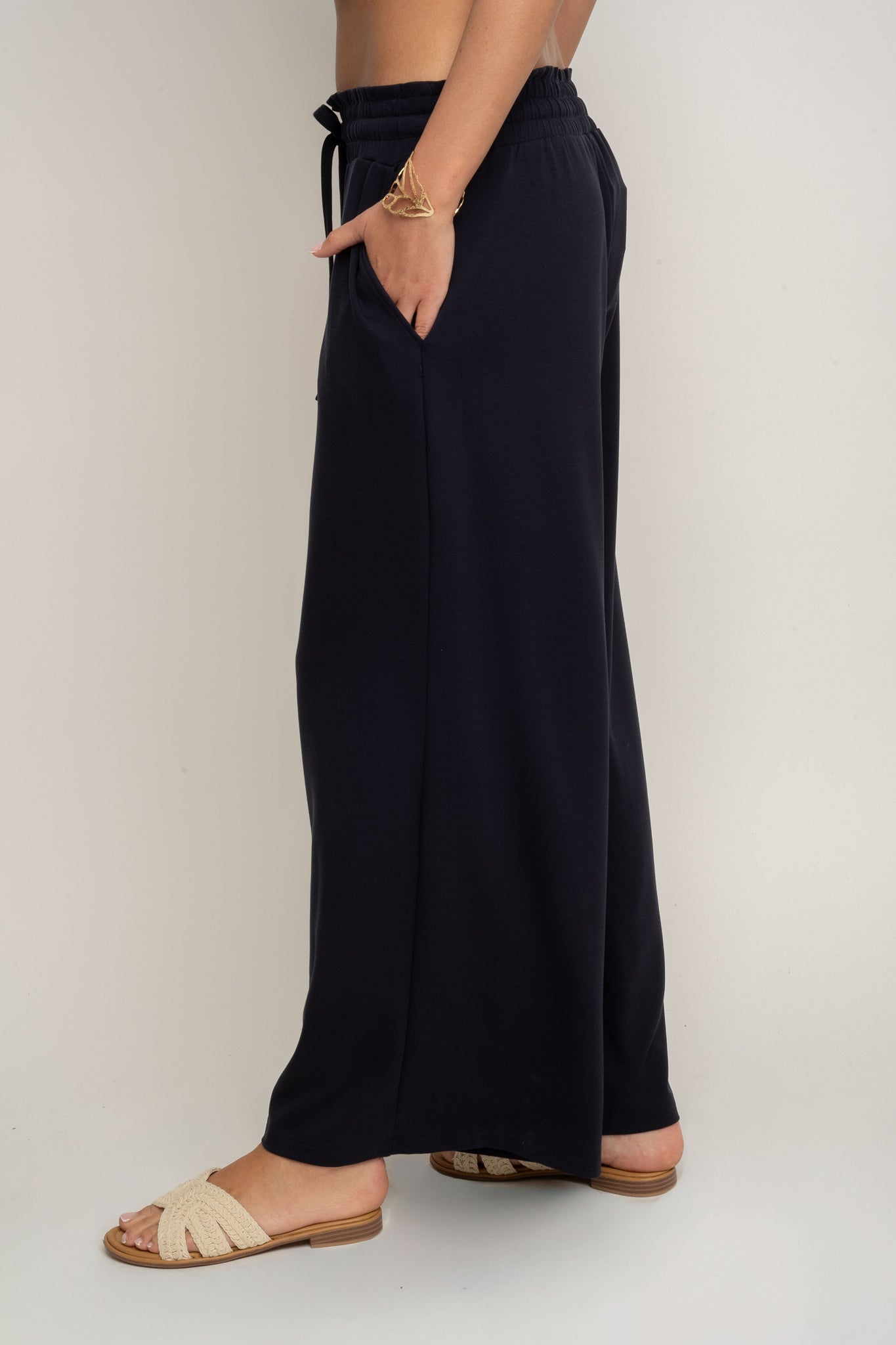 WOMEN'S NAVY MODAL TROUSERS - CALDERA