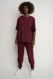 Women's Burgundy T-SHIRT - OYSTER