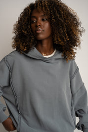 OVERSIZE WASHED SWEATSHIRT IN ANTHRACITE - OSLO