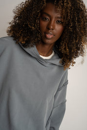 OVERSIZE WASHED SWEATSHIRT IN ANTHRACITE - OSLO