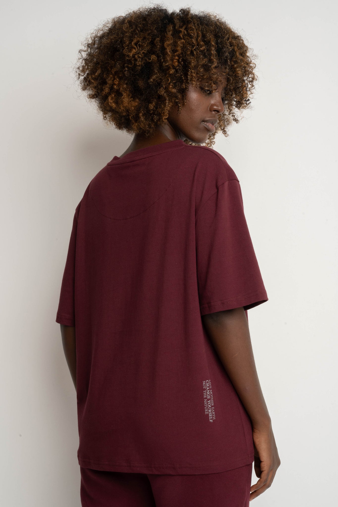 Women's Burgundy T-SHIRT - OYSTER