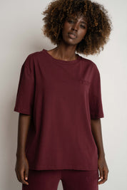 Women's Burgundy T-SHIRT - OYSTER