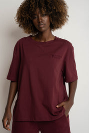 Women's Burgundy T-SHIRT - OYSTER