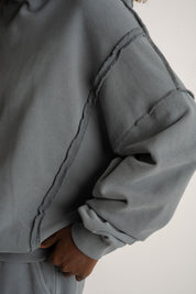 OVERSIZE WASHED SWEATSHIRT IN ANTHRACITE - OSLO