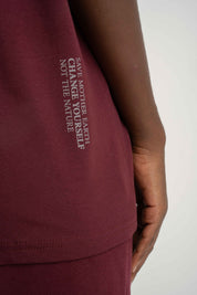 Women's Burgundy T-SHIRT - OYSTER
