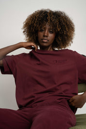 Women's Burgundy T-SHIRT - OYSTER
