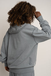 BLUZA Z EFEKTEM WASHED ANTRACYTOWA - KUOPIO