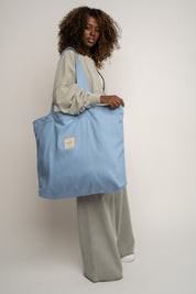 TORBA TYPU SHOPPER BAG W KOLORZE JASNEGO JEANSU  - ADALAR