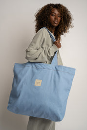 TORBA TYPU SHOPPER BAG W KOLORZE JASNEGO JEANSU  - ADALAR