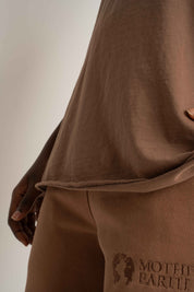 OVERSIZED T-SHIRT WITH A SUBSTANTIAL WASH EFFECT, BROWN - NUSA