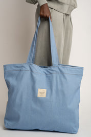 TORBA TYPU SHOPPER BAG W KOLORZE JASNEGO JEANSU  - ADALAR