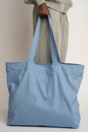 TORBA TYPU SHOPPER BAG W KOLORZE JASNEGO JEANSU  - ADALAR
