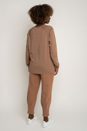OVERSIZED LONGSLEEVE WITH A DELICATE WASHED EFFECT BROWN - OBILATU