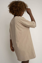 T-SHIRT OVERSIZE Z EFEKTEM WASHED BEŻOWY - COMO
