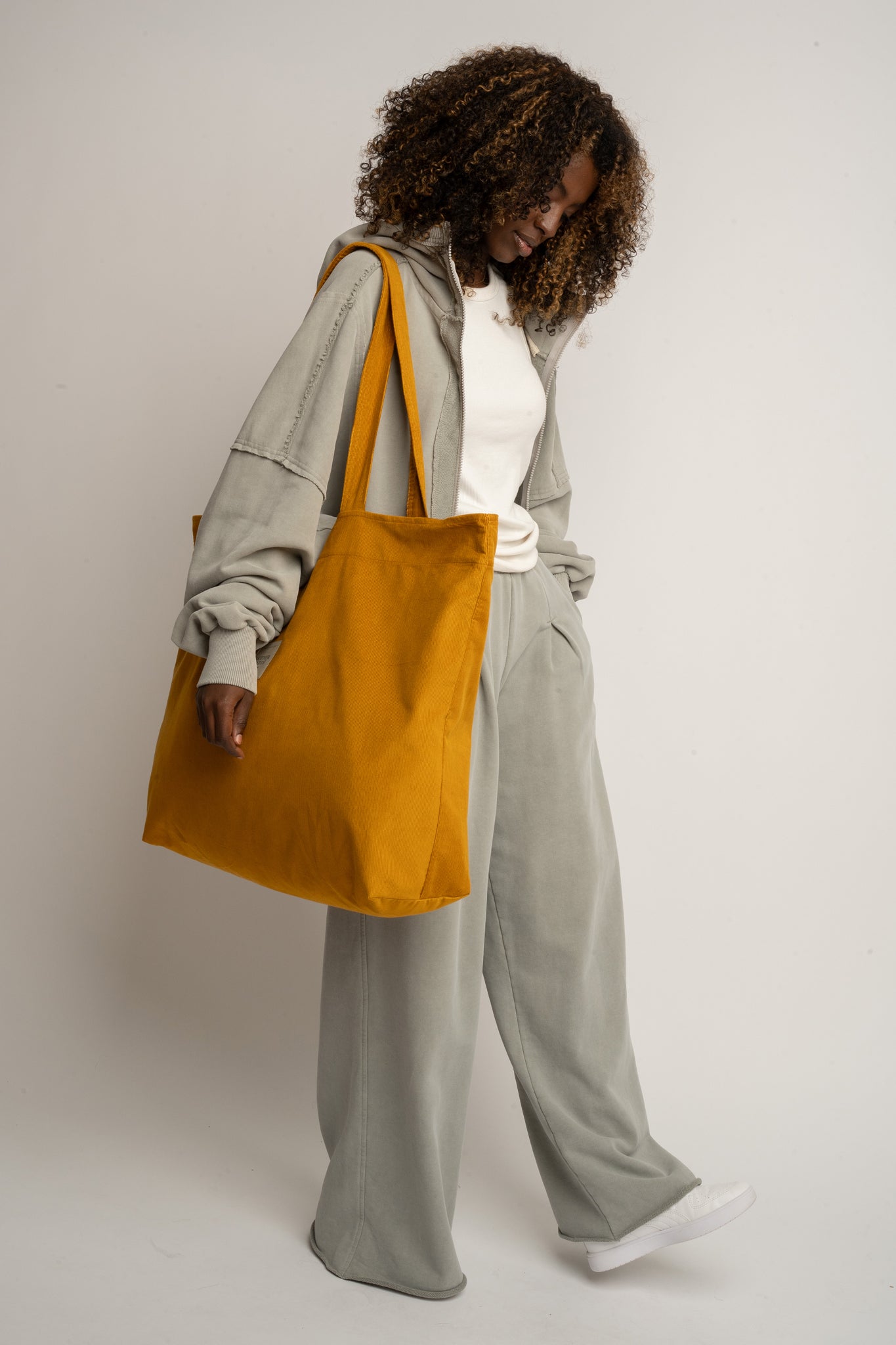 TORBA TYPU SHOPPER BAG MUSZTARDOWA  - ADALAR