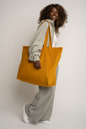TORBA TYPU SHOPPER BAG MUSZTARDOWA  - ADALAR