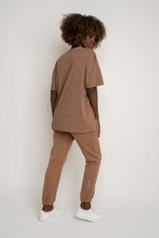 OVERSIZED T-SHIRT WITH A DELICATE WASHED EFFECT BROWN - FLORES