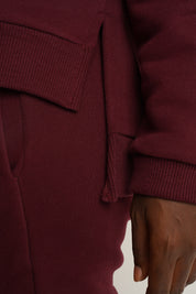BLUZA O KROJU REGULAR FIT Z DŁUŻSZYM TYŁEM BORDOWA - COOK