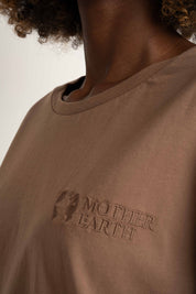 OVERSIZED LONGSLEEVE WITH A DELICATE WASHED EFFECT BROWN - GILI