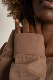 OVERSIZED LONGSLEEVE WITH A DELICATE WASHED EFFECT BROWN - GILI