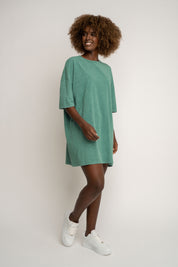 T-SHIRT OVERSIZE Z EFEKTEM WASHED ZIELONY - COMO