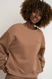 BROWN CREWNECK SWEATSHIRT - COMINO