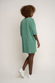 T-SHIRT OVERSIZE Z EFEKTEM WASHED ZIELONY - COMO