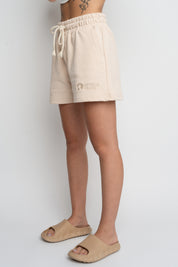 LIGHT BEIGE TRACKSUIT SHORTS - LA GOMERA