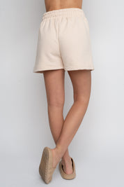 LIGHT BEIGE TRACKSUIT SHORTS - LA GOMERA