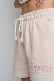 LIGHT BEIGE TRACKSUIT SHORTS - LA GOMERA