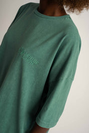 T-SHIRT OVERSIZE Z EFEKTEM WASHED ZIELONY - COMO