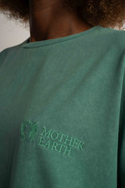 T-SHIRT OVERSIZE Z EFEKTEM WASHED ZIELONY - COMO