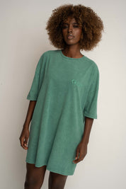 T-SHIRT OVERSIZE Z EFEKTEM WASHED ZIELONY - COMO