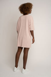 T-SHIRT OVERSIZE Z EFEKTEM WASHED RÓŻOWY  - COMO