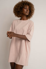 T-SHIRT OVERSIZE Z EFEKTEM WASHED RÓŻOWY  - COMO