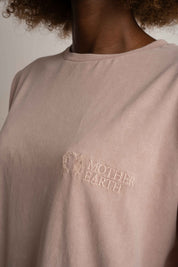 T-SHIRT OVERSIZE Z EFEKTEM WASHED RÓŻOWY  - COMO