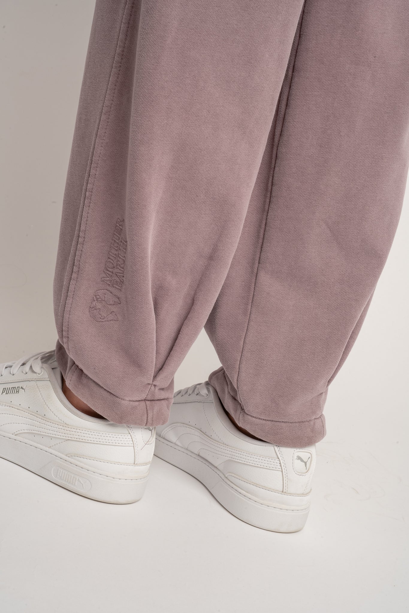 SPODNIE DRESOWE O KROJU BALLOON FIT Z EFEKTEM WASHED WRZOSOWE - RIBE TALL