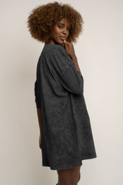 T-SHIRT OVERSIZE Z EFEKTEM WASHED CZARNY - COMO