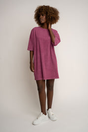 T-SHIRT OVERSIZE Z EFEKTEM WASHED BURGUNDOWY - COMO