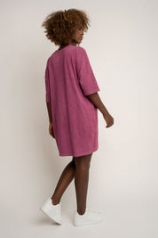 T-SHIRT OVERSIZE Z EFEKTEM WASHED BURGUNDOWY - COMO