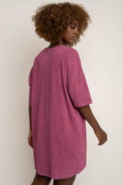 T-SHIRT OVERSIZE Z EFEKTEM WASHED BURGUNDOWY - COMO