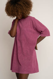T-SHIRT OVERSIZE Z EFEKTEM WASHED BURGUNDOWY - COMO