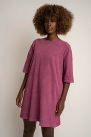 T-SHIRT OVERSIZE Z EFEKTEM WASHED BURGUNDOWY - COMO