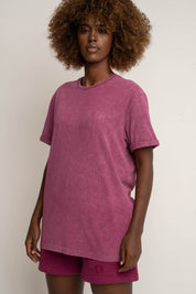 T-SHIRT Z EFEKTEM WASHED BURGUNDOWY - MOJAVE