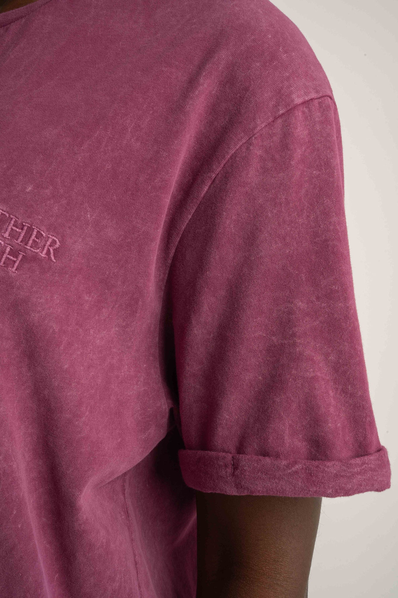 T-SHIRT Z EFEKTEM WASHED BURGUNDOWY - MOJAVE